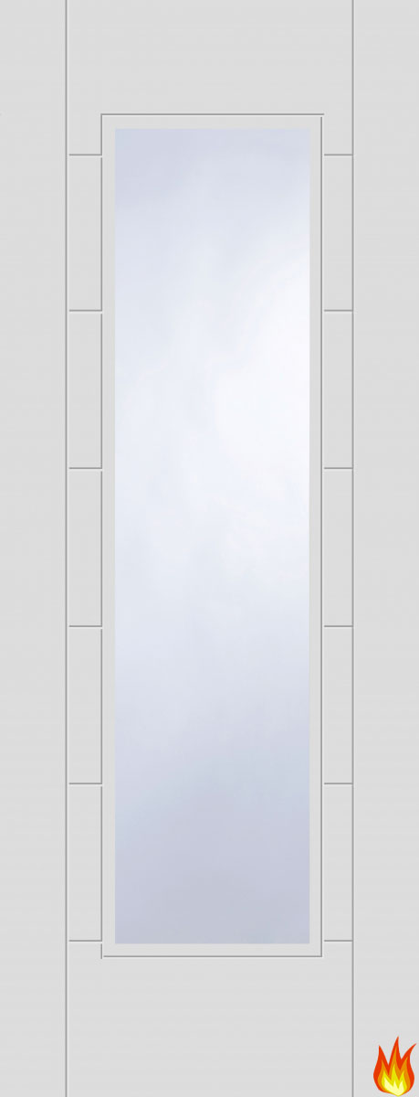 Corsica White Primed Fire Door with Clear Glass (FD30)